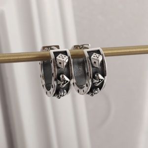 Boucles d'oreilles Vintage gothique cr&acirc;ne Poker Ace of Spades, hypoallerg&eacute;niques pour femmes, bijoux