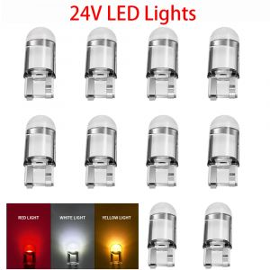 10 pièces 24V lumière LED T10 W5W COB SMD ampoule de voiture pour camion intérieur lumière de