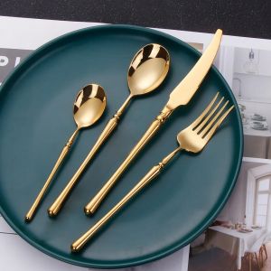 Ensemble de couverts de luxe en acier inoxydable, or antique 256, cadeau de mariage 20/24, couverts,