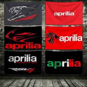 Drapeau d'aprilias de moto 3x5 pieds, banni&egrave;re d'impression num&eacute;rique en Polyester pour d&eacute;coration