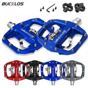 BUCKLOS pédales vtt pour vélo double fonction VTT pédale plate-forme Clip pédales plates ajustement