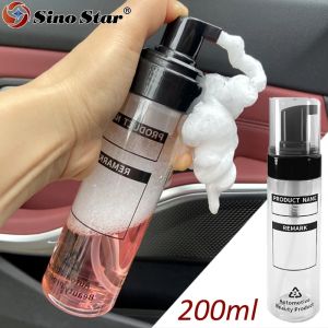 Bouteille moussante en PET de 200ML, int&eacute;rieur de voiture, lavage de t&ecirc;te de presse, conteneur de
