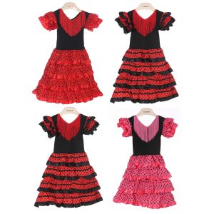 Robe pour filles, magnifique Costume de danseuse de Flamenco espagnole, tenue de danse pour