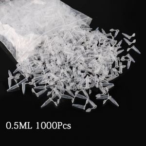 1000 pièces 0.5ml pièces de Mini Tube à essai en plastique Transparent Tube à centrifuger Tube