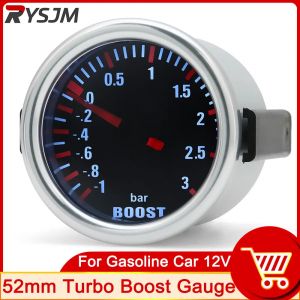Round 52mm Auto voiture rétro-éclairage blanc Turbo Turbin mécanique Boost jauge horloges pression-1