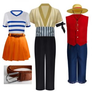 Version en direct une pièce Anime singe D. Costumes de Cosplay Luffy, uniformes Nami Zoro, costumes