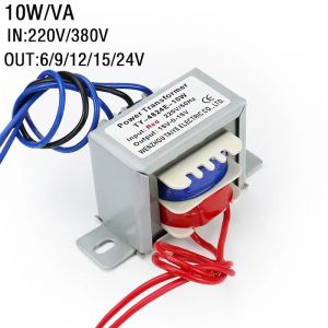 Autotransfor transformateur de puissance 10 W/VA AC220V &agrave; 6V 9V 15V 24V EI AC380V &agrave; AC24V