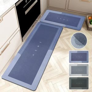Tapis de cuisine en diatomite, Long tapis de cuisine antid&eacute;rapant, Super absorbant, paillasson