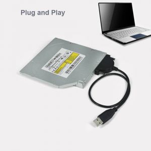 Adaptateur USB 2.0 vers Mini Sata II 7 + 6 13 broches, pour ordinateur portable CD/DVD ROM,