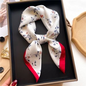 Écharpe de marque de luxe de haute qualité, écharpe en soie de couleur assortie pour femmes d'été