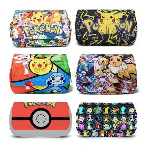 Trousse &agrave; crayons Pokemon pour &eacute;tudiants, moyenne et petite, mat&eacute;riau en Nylon, papeterie