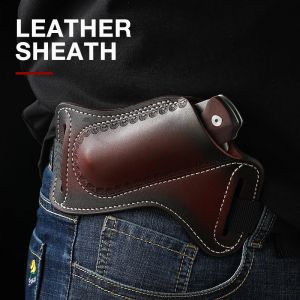 Housse de ceinture en cuir vintage, outils d'extérieur, couteau pliant, mini poche, porte-sac à