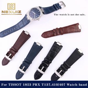 Pour Tissot 1853 Super Player PRX s&eacute;rie T137.410/T137.407 bracelet de montre en cuir v&eacute;ritable T137
