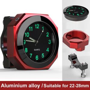 Horloge de moto en alliage d'aluminium 22-28mm, support de guidon étanche pour vélo moto, montre à