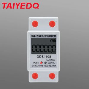 Compteur d'&eacute;nergie num&eacute;rique monophas&eacute; 60A 80A, kWh LCD, compteur de consommation d'&eacute;nergie,