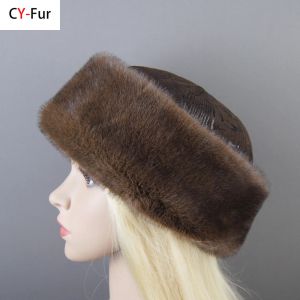 2025 fausse fourrure marque à la mode casquettes faux vison fourrure chapeaux pour femmes chaud