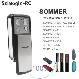 SOMMER 4031 T&eacute;l&eacute;commande de garage 868mhz Ouvre-porte de portail 100% compatible SOMMER 868.3 Mhz