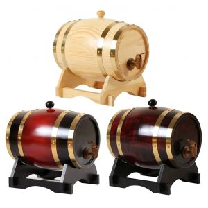 Tonneau en bois rétro pour whisky et vin rouge, conteneur de stockage de grande capacité, 1,5 l, 3l,