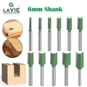 LAVIE 1 pi&egrave;ce 6mm tige droite carbure de tungst&egrave;ne simple Double cannelure routeur fraise &agrave; bois