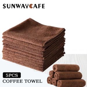 Serviette Super absorbante pour Barista, 5 pi&egrave;ces, chiffon pour Bar, Machine &agrave; caf&eacute;, chiffon de