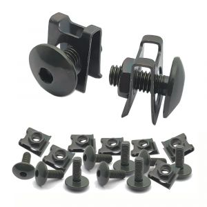 10 jeux de boulons à vis et Clips de Type U avec écrou M6 6mm M6X16, pour moto, Scooter, ATV,