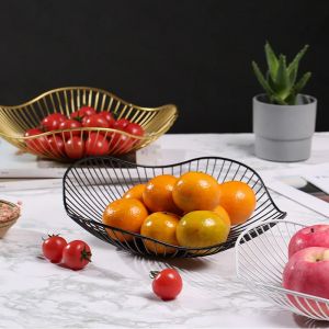 Panier à fruits en fil métallique Durable, bol de rangement en fer de Style nordique pour collations