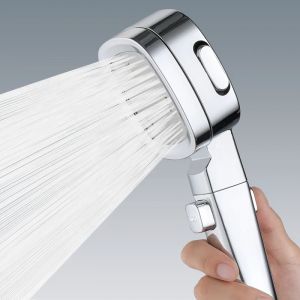 Musurjoy Pommeau de douche rehausseur de salle de bain, jet réglable en 3 modes, système de douche