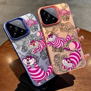 Disney Cheshire Cat Cute Colorful Silver Phone Case, Xiaomi 14T, 12T, 13T, Casque F3, F4, M2, M3,