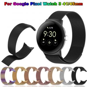 Bracelet de montre &agrave; boucle milanaise pour Google Pixel Watch 3 41mm 45mm Watch3 Bracelet magn&eacute;tique