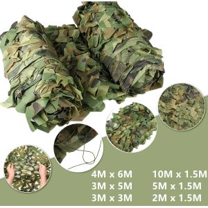 Filet de camouflage camouflage pour chasse, 10m x 1.5m, 4m x 6m, pour le calcul débar, entraînement
