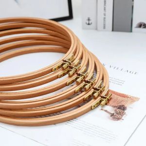 Cerceau de broderie en bois de h&ecirc;tre de haute qualit&eacute;, support d'anneaux circulaires en bois pour