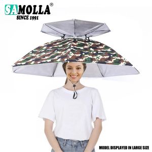 Chapeau parapluie de pluie pliable, pare-soleil imperm&eacute;able, couvre-chef de p&ecirc;che, chapeaux de t&ecirc;te
