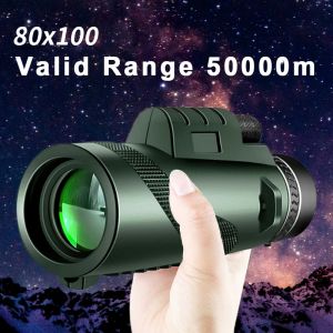 Télescope monoculaire puissant à ZOOM HD 80x100, jumelles portables à longue portée, pour la chasse