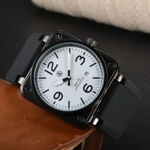 Bijoux Bell Ross BR01-92 d'aviation édition limitée bracelet en silicone carré mécanique automatique