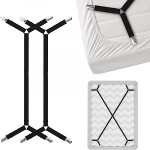 Support fixe universel pour drap de lit, Kits de sangles de fixation croisées réglables à haute