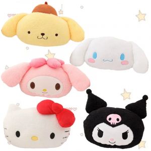 MINISO-Oreiller en peluche doux pour le cou, Sanurgente Cinnamoroll Kuromi Melody Hello Kitty Purin