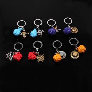 Porte-clés Anime Fruit du diable, Roronoa Zoro Ace, chapeau en caoutchouc, pendentif Fruit, modèle