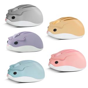 Mignon 2.4G sans fil Bluetooth souris Mini optique silencieux souris de jeu 3D dessin anim&eacute; Hamster