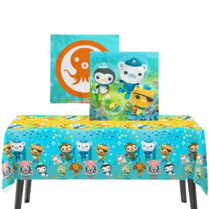 Fournitures de fête d'anniversaire sur le thème des Octonauts, décoration sous-marine, vaisselle