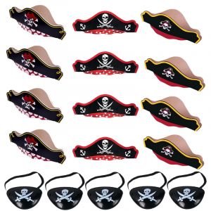 Chapeau de capitaine de Pirate, 10 pièces, casquette de Costume classique, ensemble de patchs pour