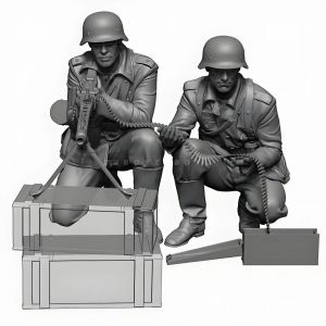 Mod&egrave;le en r&eacute;sine soldats de la guerre mondiale, figurine GK-2, &eacute;quipe de Gunner GM incolore et