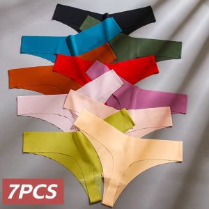 7 pièces Lingerie Sexy femmes culottes sans couture soie sous-vêtements féminins pour femmes