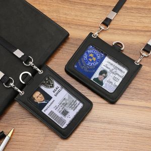 Porte-carte de crédit en cuir véritable, Badge de Police de journaliste, pochette pour carte de