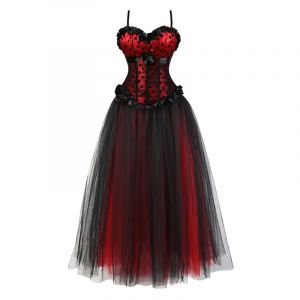 Femmes Sexy Dentelle Overbust Corset Robe Corsets Bustier Top Gothique Sangle Steampunk Corset avec