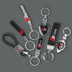 Porte-clés avec Logo de voiture en métal et cuir 3D, pour AUDI S Line S3 RS4 A4 B5 B6 A3 8P 8V 8L A5