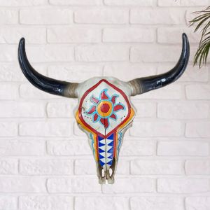 Pendentif Mural Tête de Vache, Naturel, Treant, Rose, Fleur, Totem, Longhorn, Crâne de Taureau,