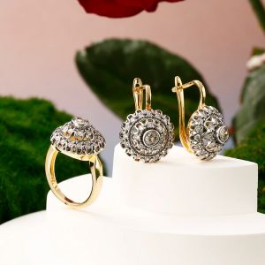 Boucles d'oreilles en vermiculite incrust&eacute;e de conesh creux, bijoux &agrave; la mode plaqu&eacute;s or 14 carats,