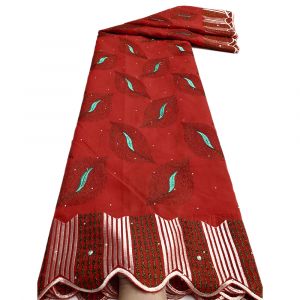 Tissu nigérian en dentelle de coton Voile avec pierres, tissu africain en dentelle de Voile suisse