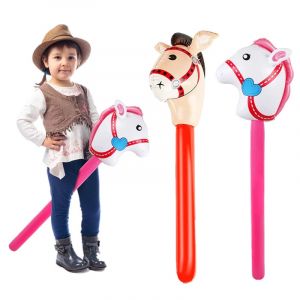 Bâton gonflable tête de cheval, ballon de poney gonflable, Cowboy Cowgirl, décorations de fête