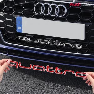 Emblème de calandre extérieure de voiture ABS, pour Audi Quattro Logo A3 A4 A5 A6 A6L A7 A8 Q3 Q5 Q7